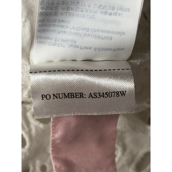 AllSaints Tila Top Broderie Embellished Sheer Puff Sleeve Cotton Blouse White 6 - Picture 7 of 9